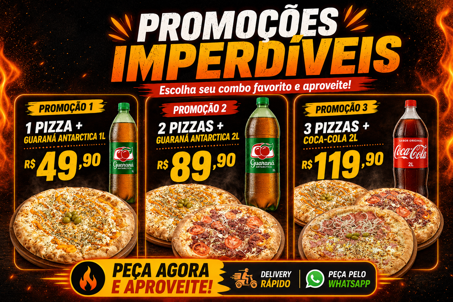 Nova promoção Chamas Pizzaria